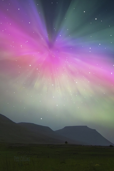 Auroral corona over Ingleborough 10th May 2024