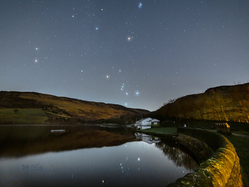 Orion rising, Dovestone Reservoir, Saddlworth