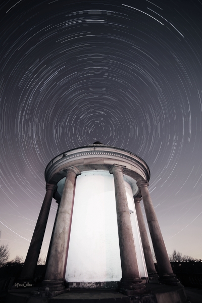 Star trails over the Temple, Heaton Park