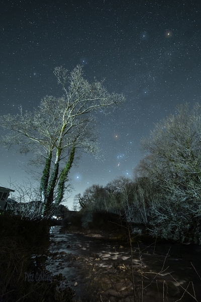Orion & the stars of winter over the River Greta, Ingleton